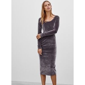Wilfred Free Anouck Velvet Midi Dress in Earthy Size S NWT